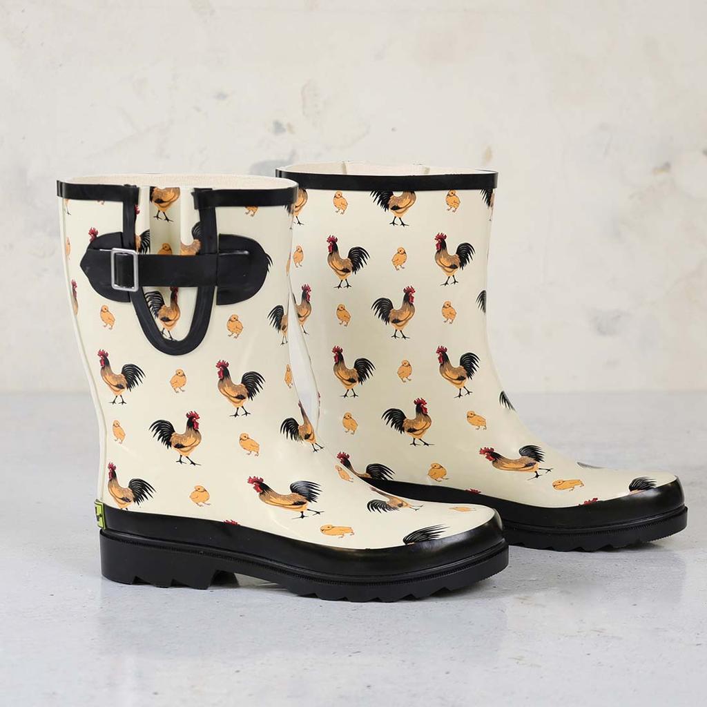 Women's rain boots hotsell with chickens on them