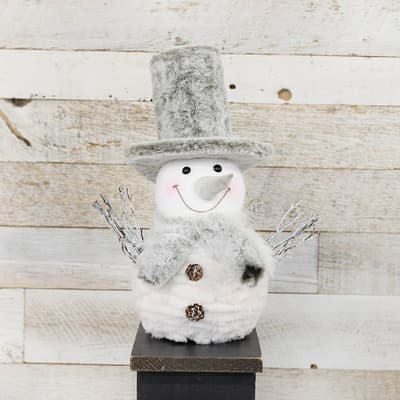 Faux Fur Snowman Decor