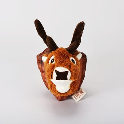 Plush Deer Head Dog Toy