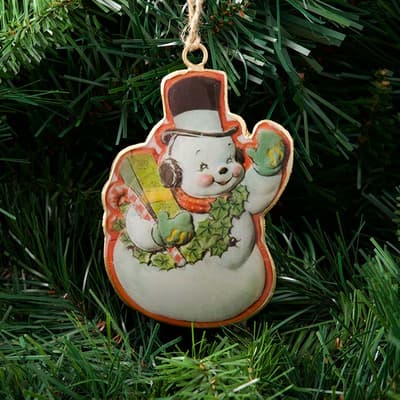 Vintage Snowman Ornament