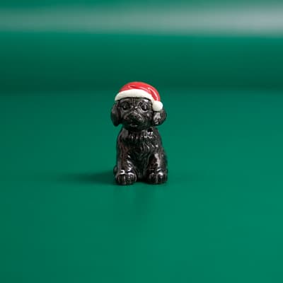 Dog with Santa Hat Mini Pepper Shaker