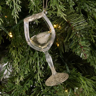 Clear Champagne Glass Ornament