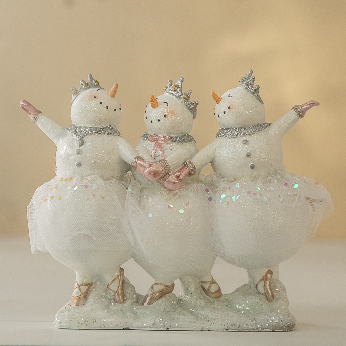 Ballerina Snowmen Figurine Cracker Barrel