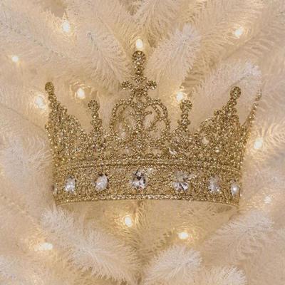 Gold Glitter Crown Ornament