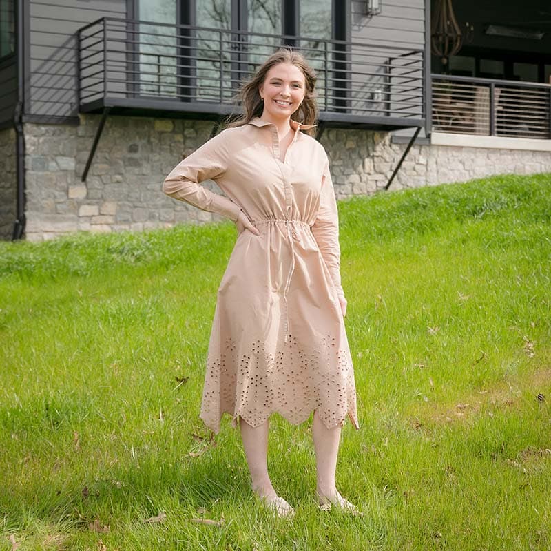 Brown Eyelet Shirt Dress - Cracker Barrel