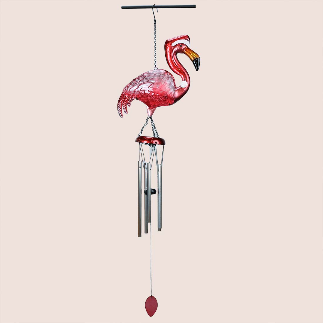 Solar Flamingo Wind Chime Cracker Barrel