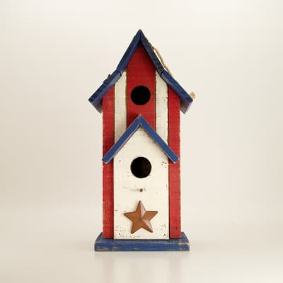 Stars and Stripes Wooden Birdhouse