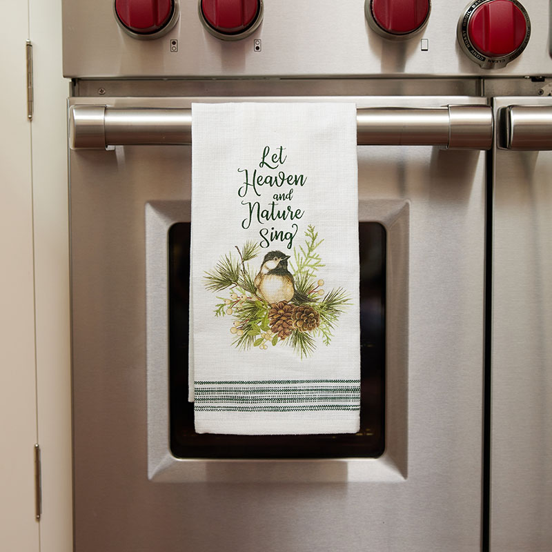 Chickadee Slub Tea Towel Cracker Barrel