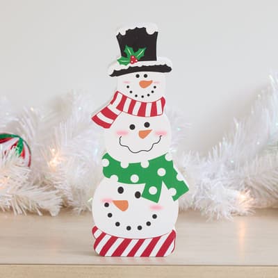 Snowman Stacked Block Sign