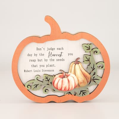 Pumpkin Shaped Block Sign
