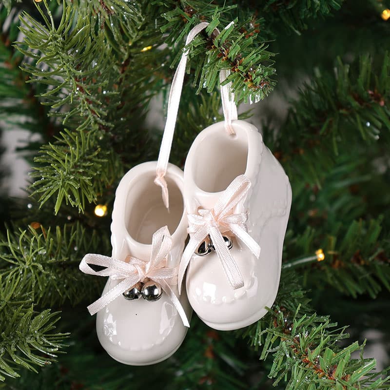 Ceramic baby cheap shoes ornament