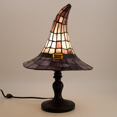 Stained Glass Witch Hat Lamp