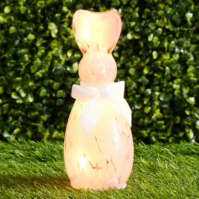 Light Up Glass Bunny - Pink