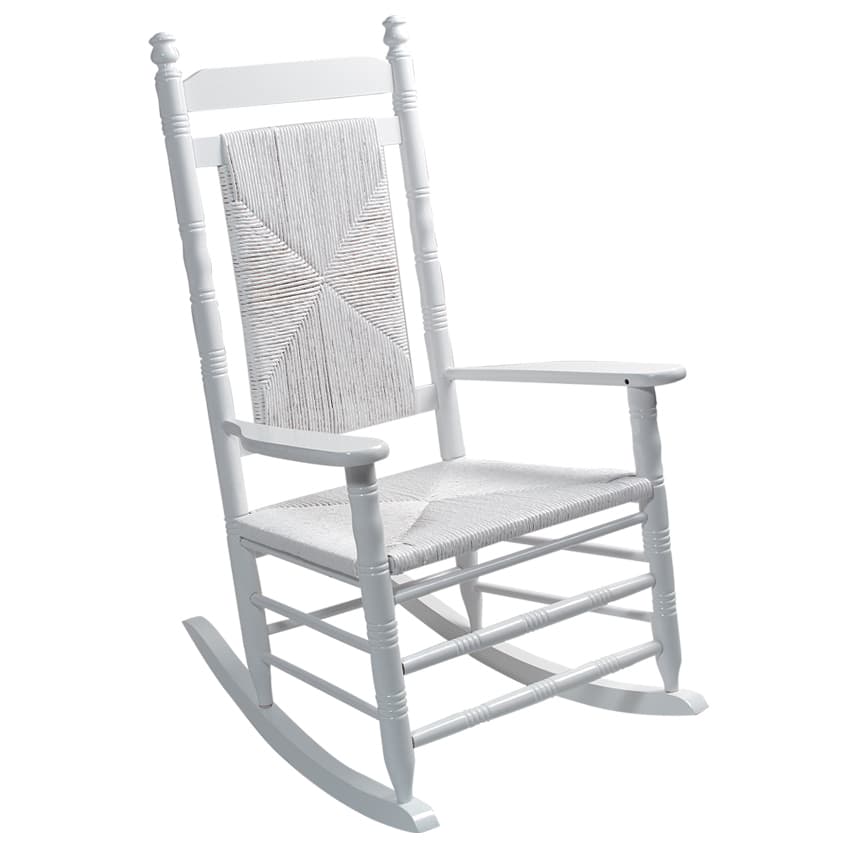 Woven Seat Rocking Chair White Cracker Barrel