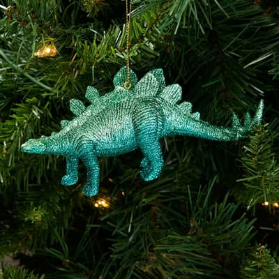 Green Glitter Dinosaur Ornament