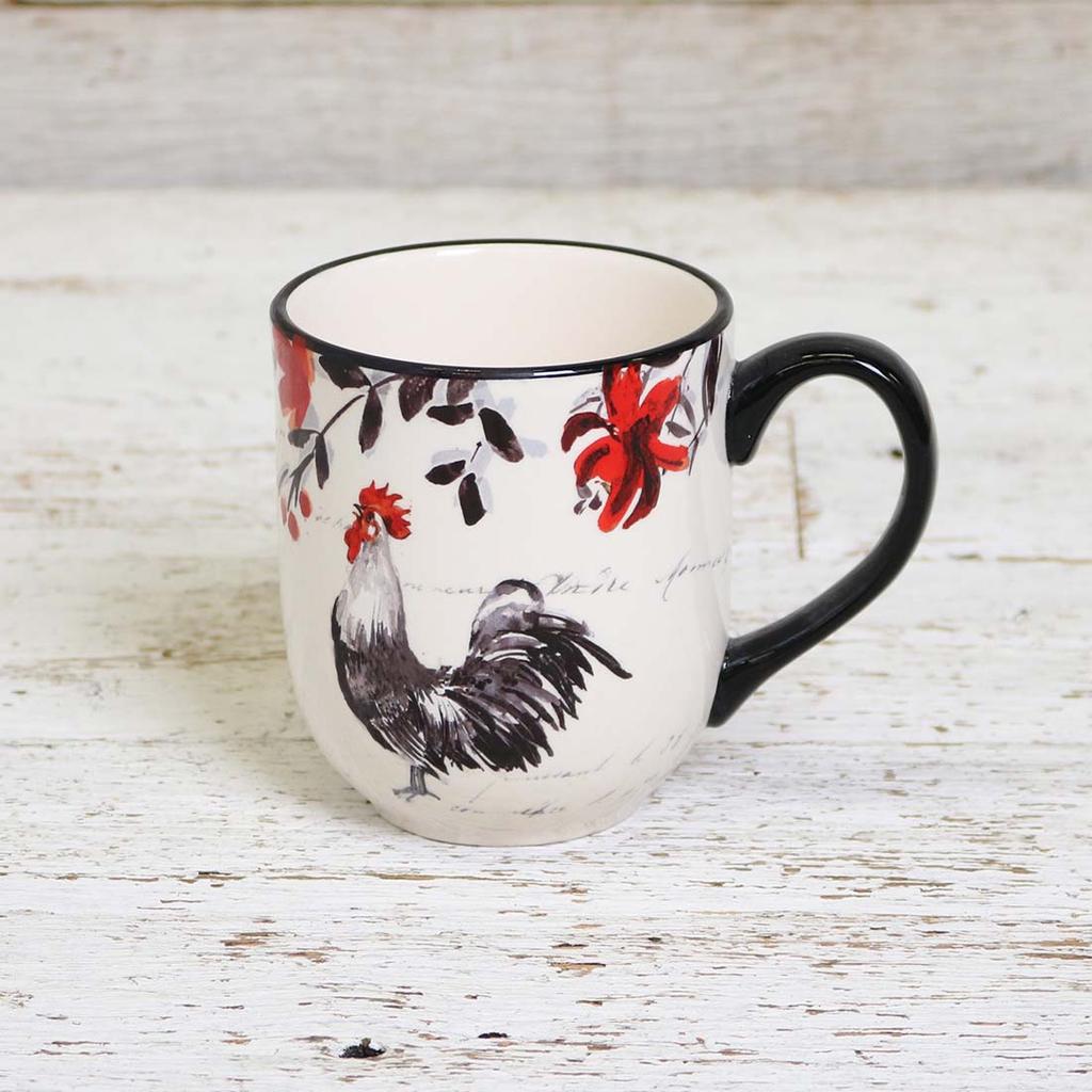 WalterDrake Rustic Rooster Coffee Mugs, Each 8 oz. – Set of 4 Glazed  Ceramic Mugs