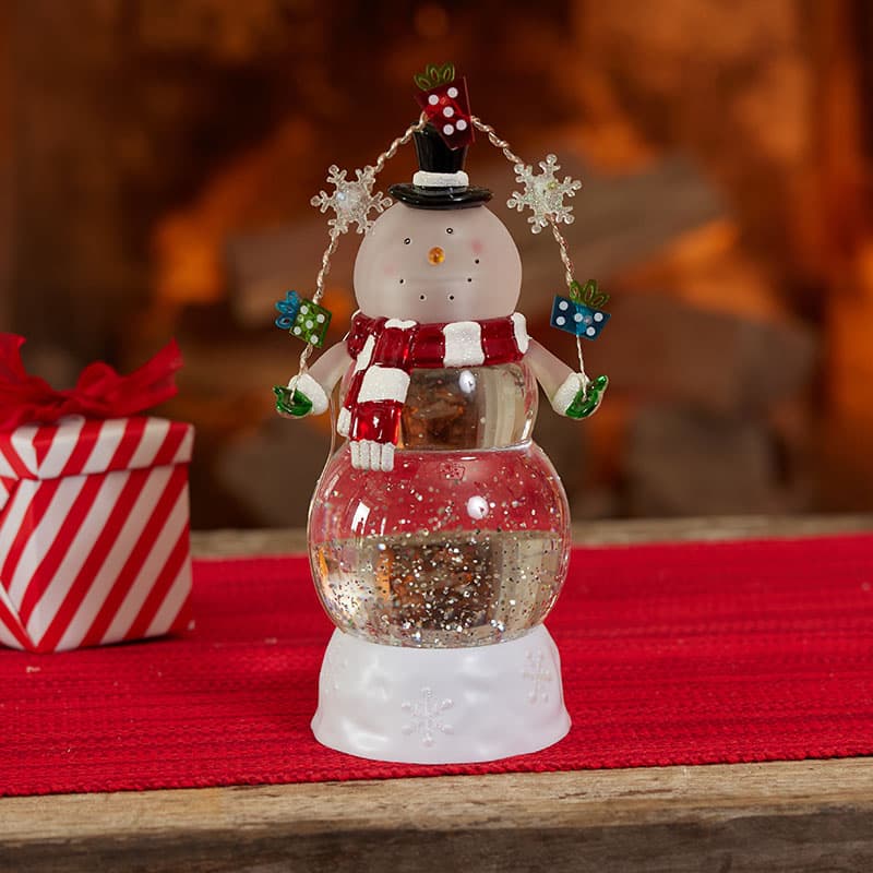 Snowman Snow Globe Glitter Keepsake Ornament Box of 12 Christmas Cards