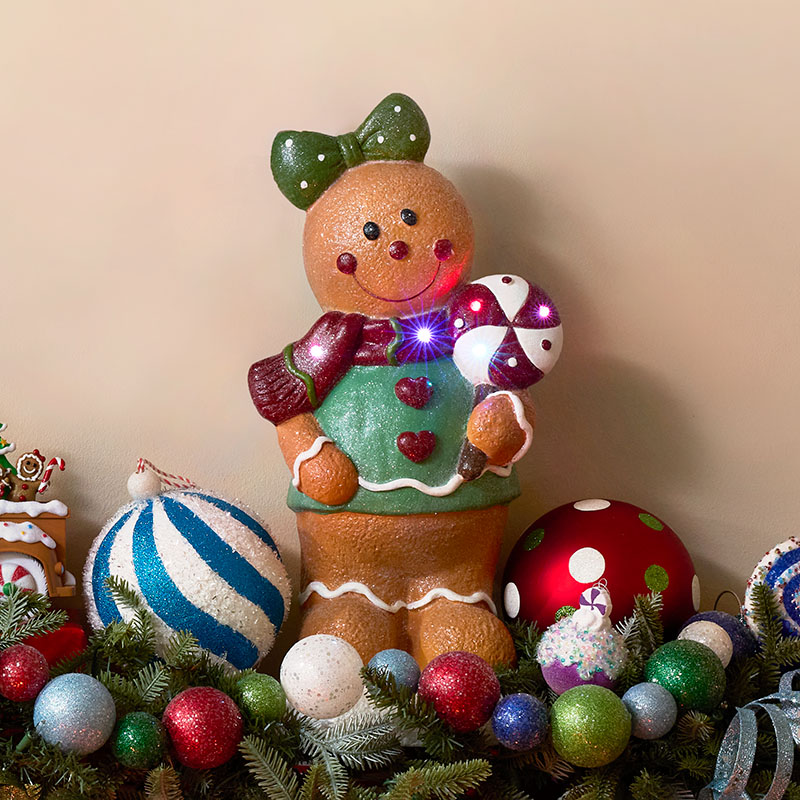 Lighted Gingerbread Girl Cracker Barrel