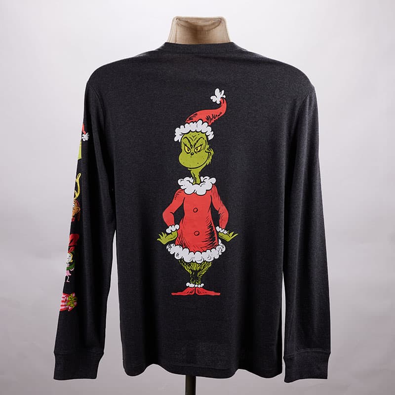 Long Sleeve Grinch Gray Tee - Cracker Barrel