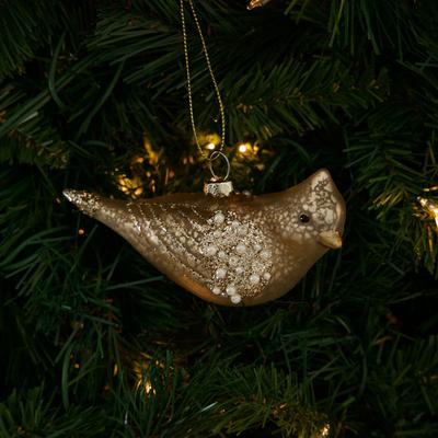 Gold Glass Bird Ornament