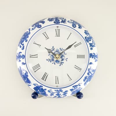 Blue Floral Clock