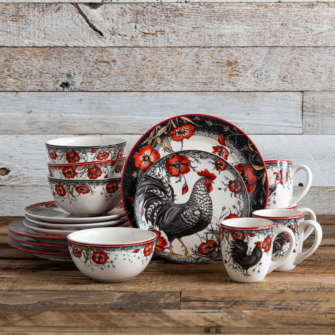 Stoneware 16 clearance piece dinnerware set