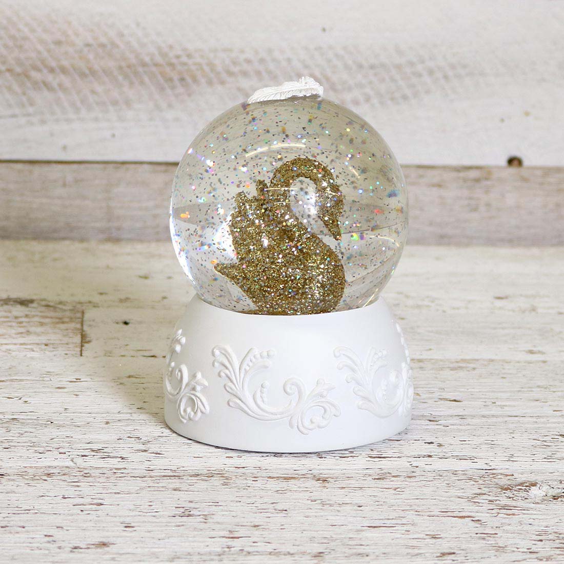 Twirling Swan Glitter Globe Cracker Barrel
