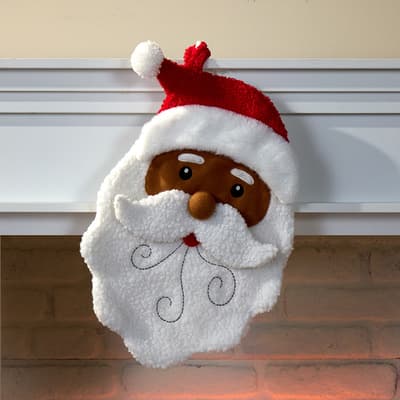 African American Santa Shaped Stocking
