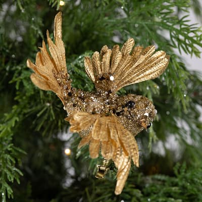 Gold Bird Clip Ornament