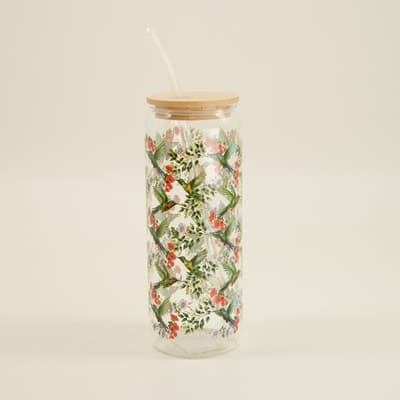 Glass Tumbler with Bamboo Lid