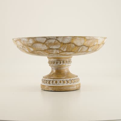 Faux Decorative Pedestal Bowl