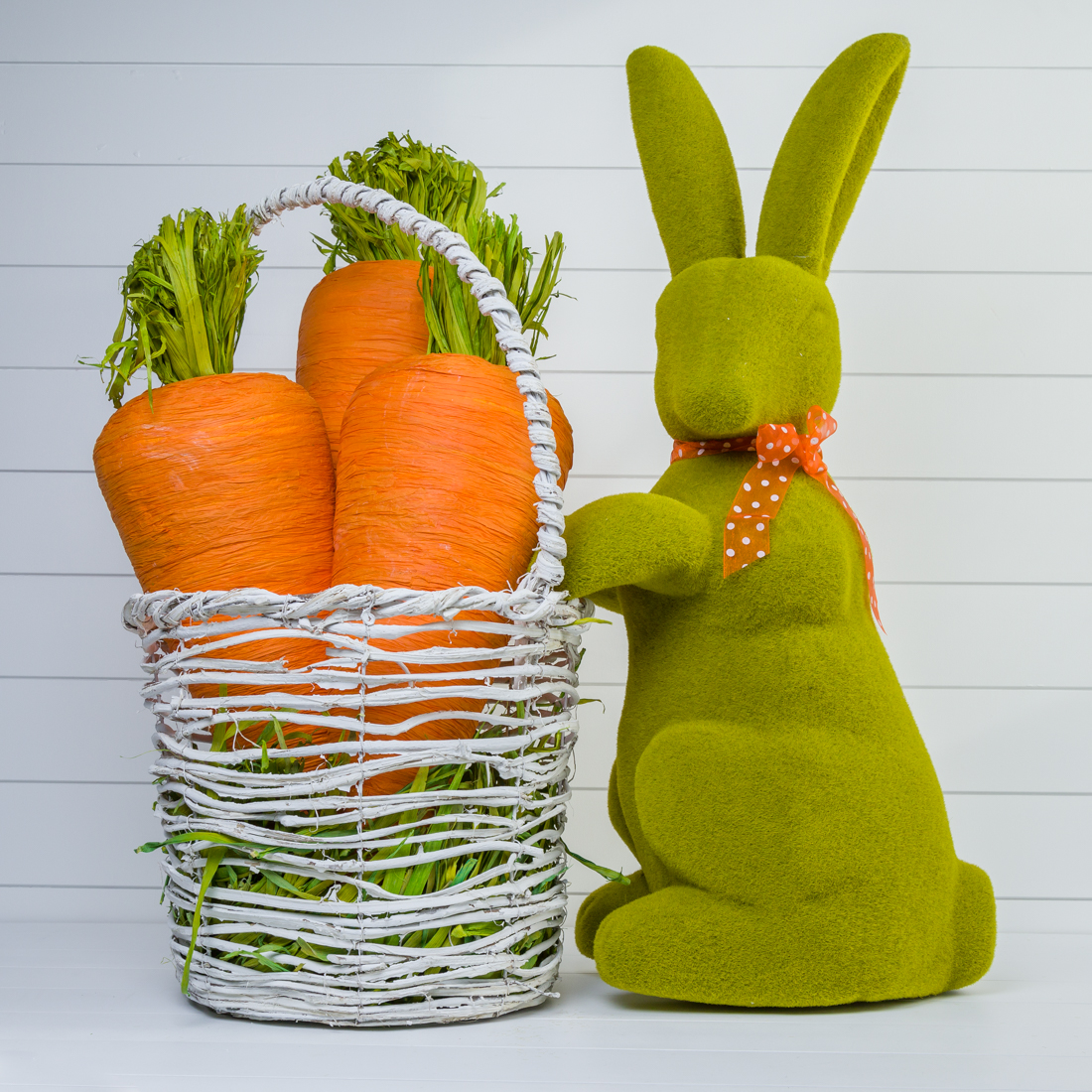 Giant Bunny with Basket of Carrots Cracker Barrel