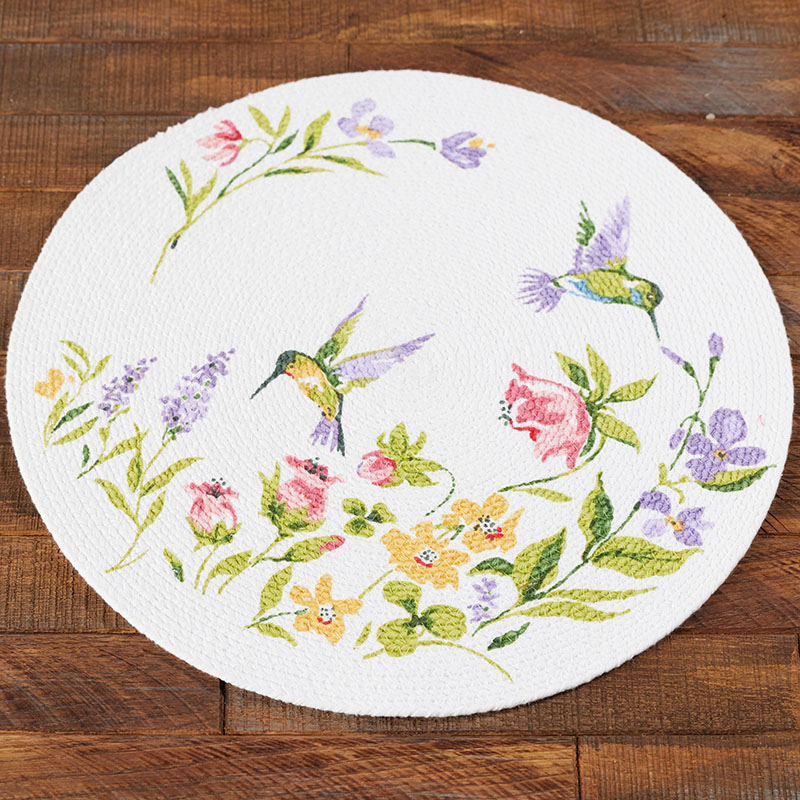 Hummingbird Floral Braided Placemat