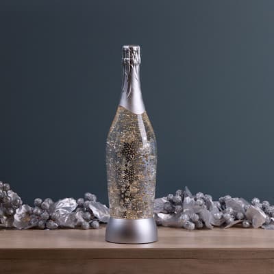 Champagne Bottle Glitter Globe