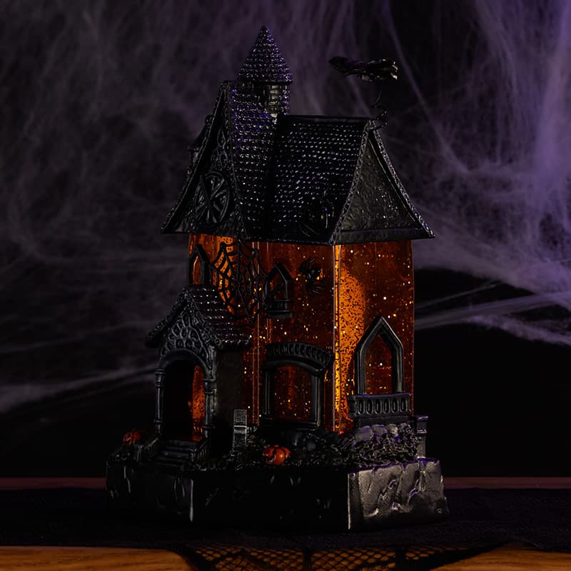 Haunted House Glitter Globe