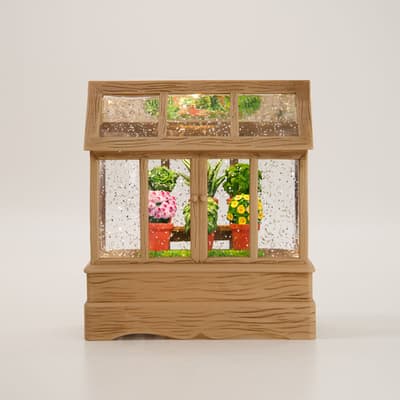 Faux Herb House Glitter Globe