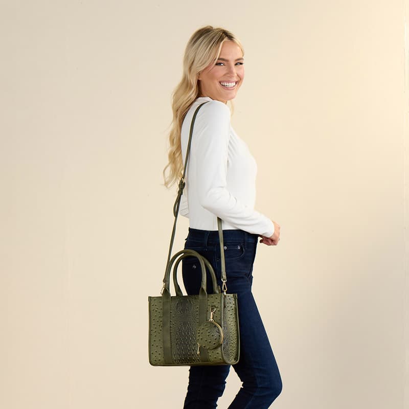 Green Ostrich 3 in 1 Bag - Cracker Barrel