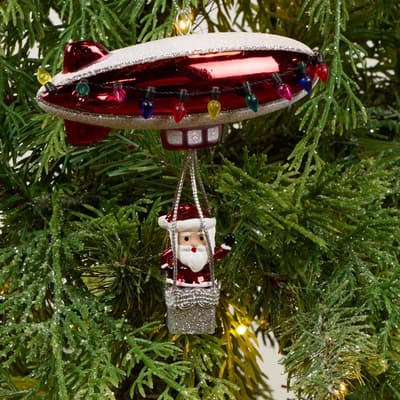 Santa In Blimp Ornament