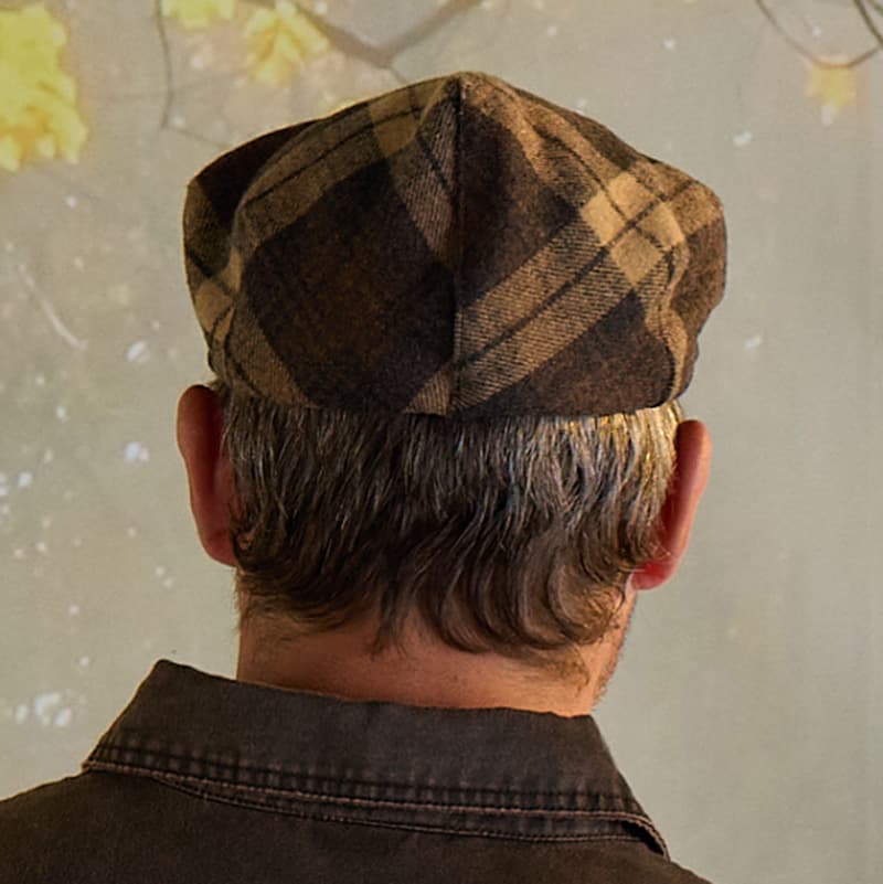 Buffalo Check Black and Brown Driver's Cap - Cracker Barrel