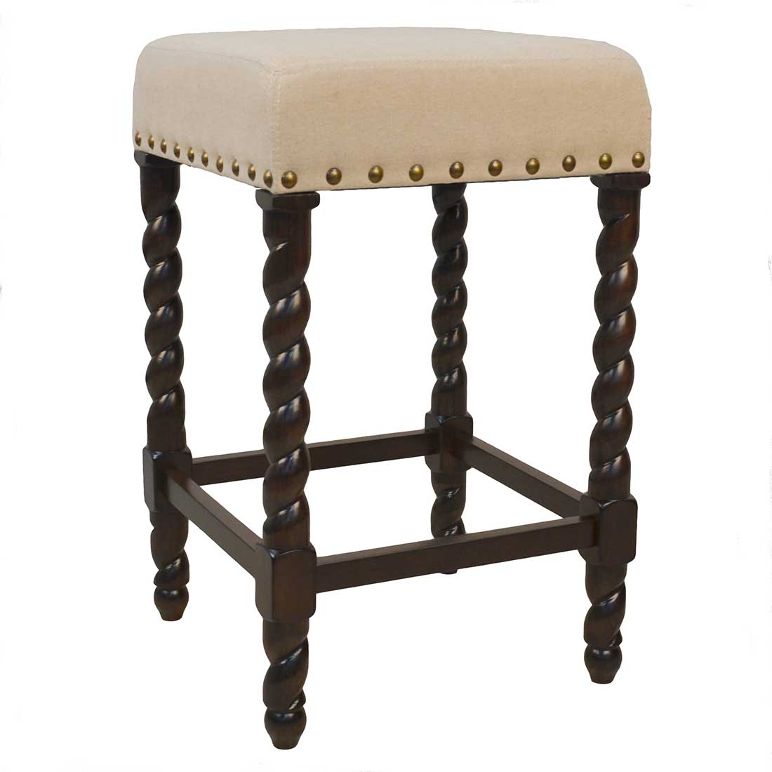 Marisol Upholstered Nailhead Counter Stool Cracker Barrel