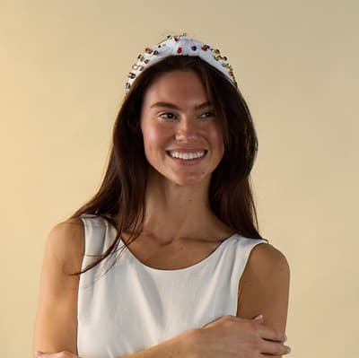 Red, White, and Blue Gemstone Knot Headband