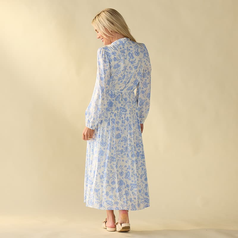 China Print Blue Dress - Cracker Barrel