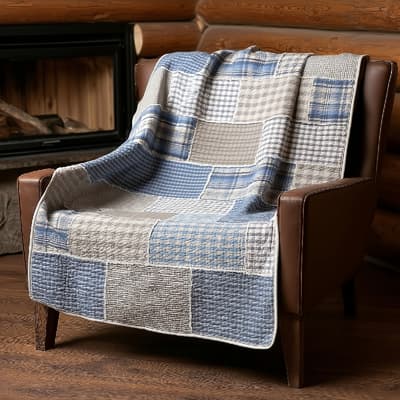 Donna Sharp Slate Cobblestone Cotton Throw Blanket