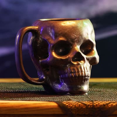 Stoneware Skull Mug