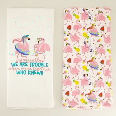 Flamingo Towels Set of 2