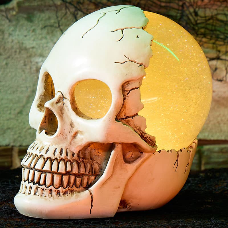 Skull Led Glitter Globe - Cracker Barrel