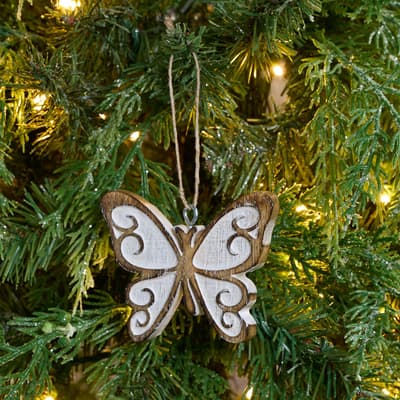 Wooden Engraved Butterfly Ornament