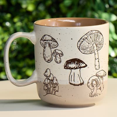 Button Top Wild Mushroom Mug