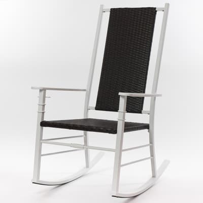 Palm Harbor Wicker Rocking Chair - White