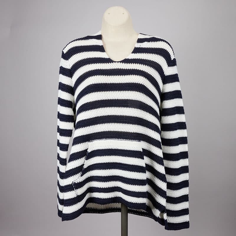 Striped hooded outlet sweater